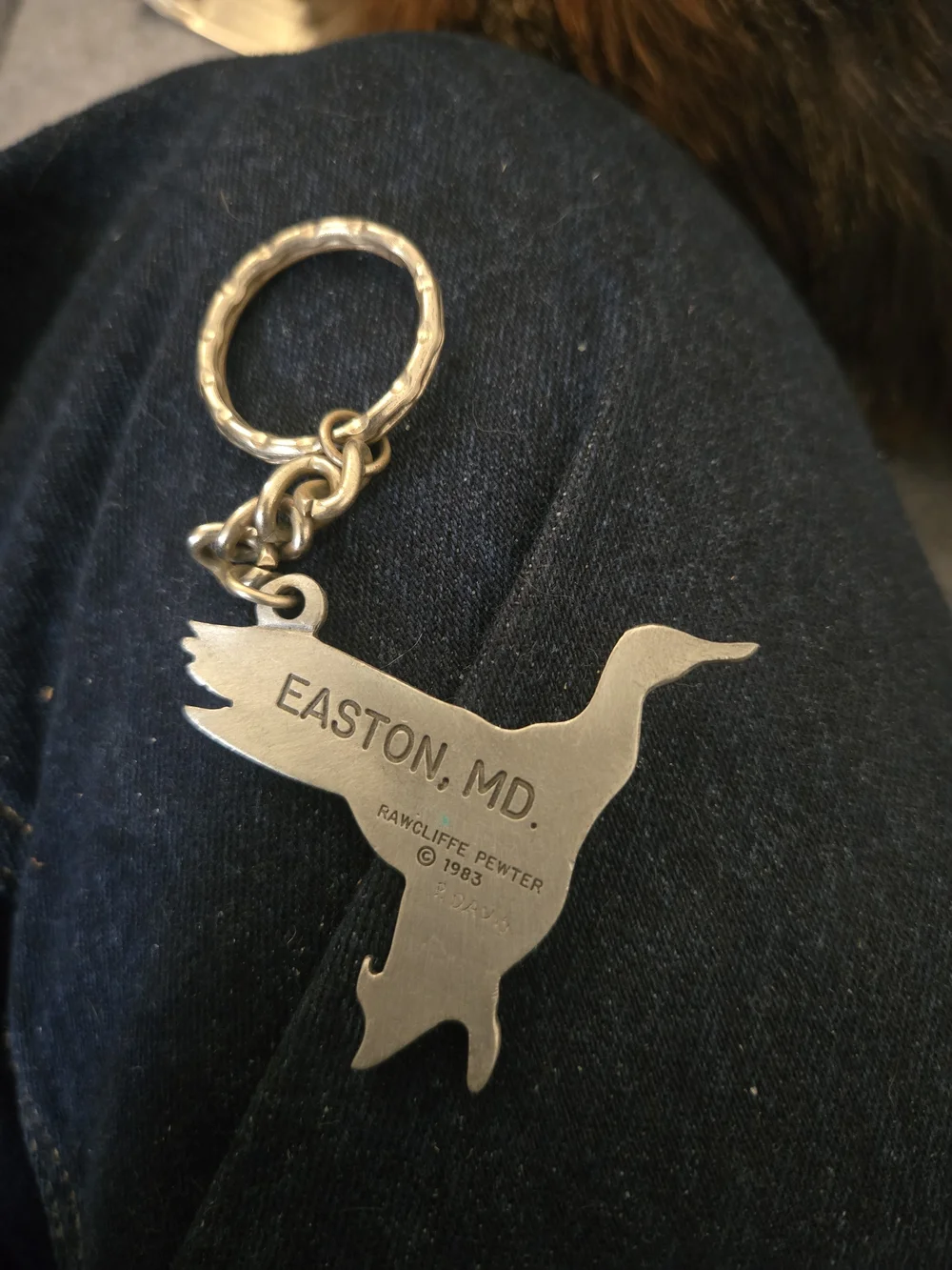 Silver-Tone Flying Duck Keychain - Unbranded